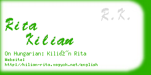 rita kilian business card